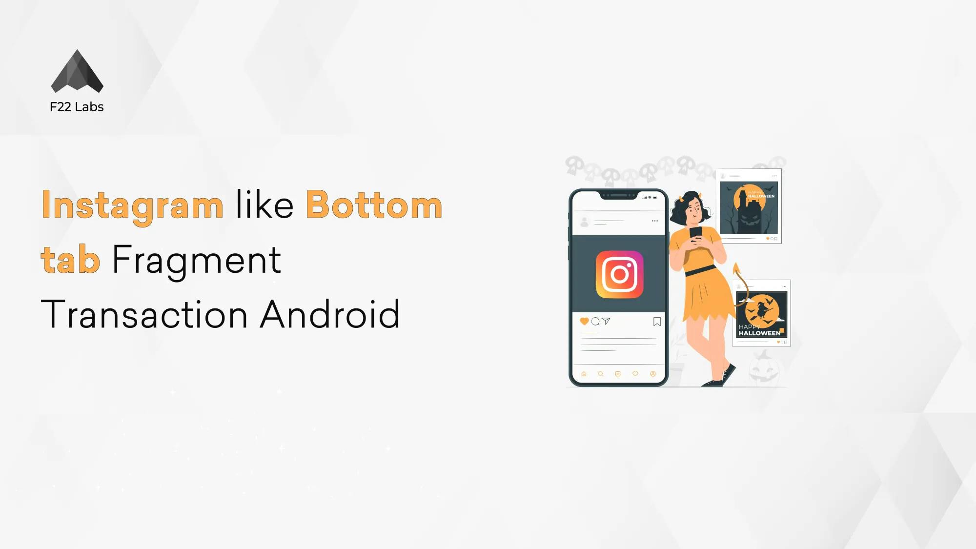 Instagram-like Bottom tab Fragment Transaction Android Hero
